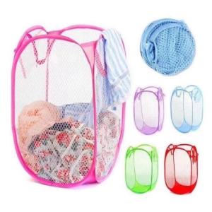 Foldable Mesh Laundry Basket - Breathable at Anti-Mold may Handles para sa Easy Storage for Home Dorm Travel | Easy to Clean & Space Saving