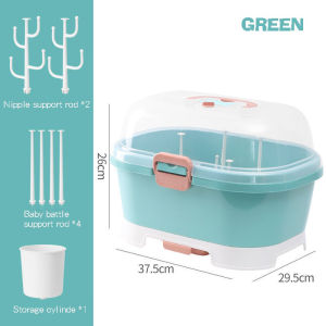 Baby Bottle Organizer Portable Baby Bottle Storage Box Nursing Bottle Drying Rack Dustproof Storage Botol Susu奶瓶收纳箱