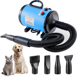 Pet Dog Hair Dryer High Power Fast Drying No Damage to Hair Adjustable Temperature High Speed Dog and Cat Hair Dryer Professional Pet Grooming Hair Dryer 2000W Low Noise