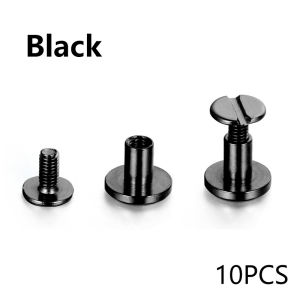 pzcf 10Sets Flat Head Copper Rivets Studs Belt Double Cap Decorative Leather Screws Double Sided Metal Craft Leather Tool
