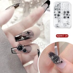 ins nail jewelry pearl and diamond round wreath opal bow peach heart ring pile of diamonds bear nails