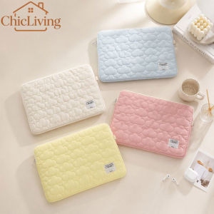 ChicLiving Laptop Sleeve 13/14/15 Inch Cute Cloud Quilted Shockproof Padded Zipper Case Beg Komputer