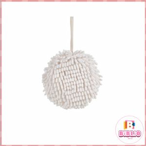 BIBLIO Soft Absorbent Wipe Hand Towel Ball Kitchen Soft Plush Chenille Hanging Towel for Hands