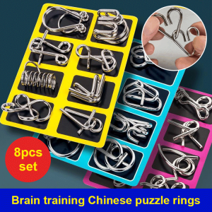 Nine Linked Rings Full Set Puzzle Toy Kit  Luban Lock Childrens Educational Gift Set