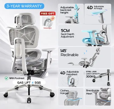 Xpanse W901 office chair Breathable Mesh ergonomic chair Flip Armrest recliner computer chair adjustable headrest study chair