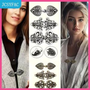 JCSYFAC Thời Trang Mùa Đông Retro May Cardigan Clip Áo Len Áo Pin Khăn Choàng Trâm Clip Móc Cài Giản Dị Đảng Phụ Kiện Quà Tặng