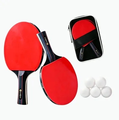 Emika Choice 3 Stars Table Tennis Racket for Beginners Trainning Ping Pong Bat Set (2 Rackets5 Ping Pong Balls1 Bag)
