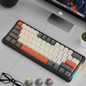 K610 keyboard mechanical 61 tombol mekanik Type-C Wired Gamer Keyboard berwarna-warni