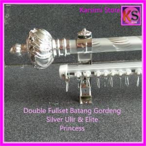 Breket Besi Gorden Double Fullset Rollet Princess Batang Ganda & Rel Elite Vitrase Murah