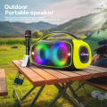 Heavy bass Bluetooth speaker with high-end RGB light effect, TWS series connection, portable for outdoor parties and gatherings, subwoofer speaker.. 