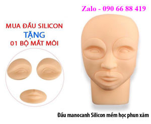 [Set 10 cái] Đầu manocanh học phun xăm + Bộ mắt môi đầu canh (Đầu ken phun xăm + Bộ mắt môi tháo rời)