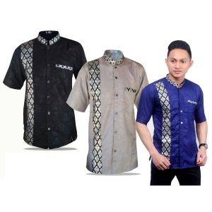 Kemeja koko pria Lengan Pendek Batik Nusantara Alkhalis - Hemat Beli hingga 1 Kg - Ongkir Tetap Sama (Kurang lebih 5 Item Baju)