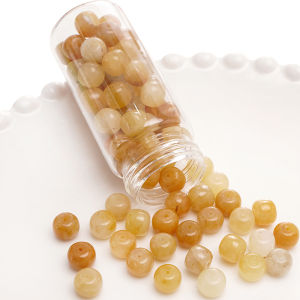 5Pcs 8x7mm Natural Stone Green Aventurine Yellow Jade Indian Agate Olivine Strawberry Crystal Beads For Jewelry Making DIY Bracelet Necklace Earrings