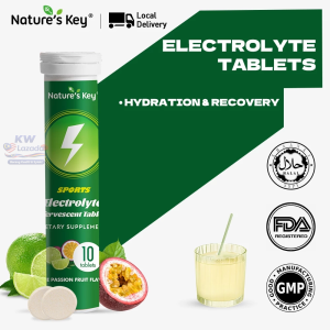 Natures Key Sports Electrolyte Effervescent Tablets Vitamins Minerals Rapid Hydration Energy 10/20 Tabs