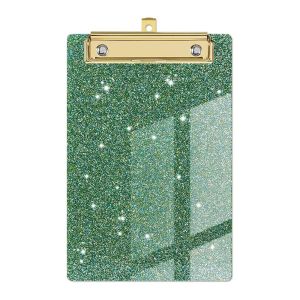 LANCE With Low Profile Gold Clip Glitter Writing Clipboard Paper Organizer Writing Tablet Flash Memo Clipboard Colorful Arcylic File Folder School Office Supply