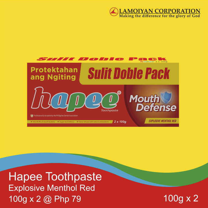 Hapee Toothpaste Explosive Menthol Red 100g x 2 Lazada PH