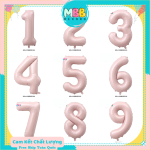 Bong Bóng Số Size Đại Màu Hồng Xanh Pastel Chụp Ảnh Sinh Nhật Trang Trí Sinh Nhật - MBBDECOR