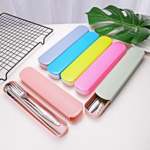 Sendok Set Jerami Sendok Garpu Sumpit Set Alat Makan Travel Dengan Kotak Sendok Garpu Sumpit 1 Set