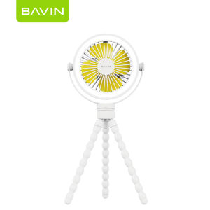 BAVIN BF012 1200mAh Portable Clip-on Stroller Octopus Fan w/ LED Light / 3-Speed Wind / Rechargeable Fan & 360° Rotation