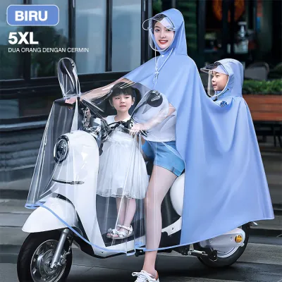 Jas Hujan Ponco PVC Premium Jas Hujan wanita dan pria motor Jumbo Dewasa Pria Wanita Tebal Anti Rembes by jas hujan ponco Double