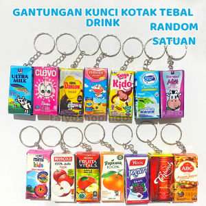 TAIYO Gantungan Kunci Kotak Tebal Karakter Food Drink Keychain Dekorasi Hiasan Aksesoris Tas