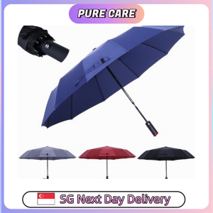 【Pure Care】 12 Ribs Automatic Umbrella Super Windproof Large Umbrella Auto Open Close Excellent Water Repellency