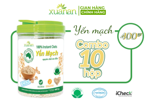 Combo 10 Hộp Yến Mạch Nguyên Chất Ăn Liền Xuân An [ko đường] Hộp 400G