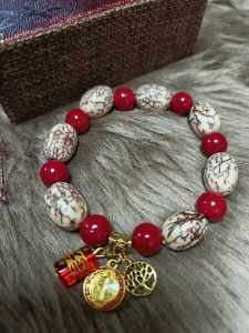 Buto ng Sinukuan Jade/Red Agate/Black Onyx BraceletPangontra sa Inggit St.Benedict Proteksyon Mantra Money Tree Pampasuwerte sa Pera Trabaho Negosyo
