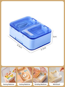 Vision 4/6-grids Pill Box Medicine Pill Grinder Pill Storage Box Medicine Tablets Holder Case Multi-function Medicine Pill Cutter Splitter Divider Storage Box