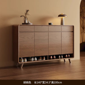 Solid Wood Shoe Cabinet Home Living Room Storage Cabinet Large Capacity Entrance Cabinet Original Product
