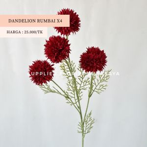 [ DANDELION RUMBAI X4] BUNGA PALSU PREMIUM POM POM PING PONG DANDELION ARTIFICIAL FLOWER HIASAN VAS BUNGA RUANG TAMU DEKORASI PELAMINAN WEDDING DECORATION MENJUNTAI TANGKAI PANJANG DEKORASI FLORIST SURABAYA SUPPLIER BUNGA GROSIR HAND BOUQUET BUNGA TANGAN