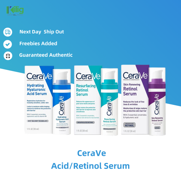 CeraVe Facial Serums - Resurfacing Retinol, Skin Renewing Vitamin C ...