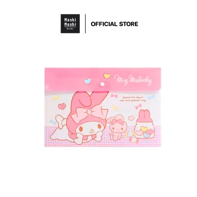 Moshi Moshi แฟ้ม แฟ้มใส่เอกสาร แฟ้มกระดุมขยายก้น A4 ลาย Mymelody ลิขสิทธิ์แท้จากค่าย Sanrio รุ่น 6100008452-8453