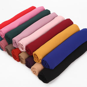 Women Bubble Chiffon Shawls Hijabs Islamic Scarves Plain Large Long Muslim Hijab Head Scarf Shawl Tudung WJ236