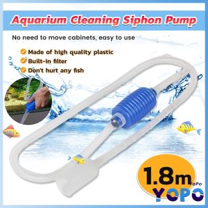 YoPo Aquarium Cleaning Siphon Pump Water Changer Gravel Cleaner Fish Tank Easy Dirt Remover Tools