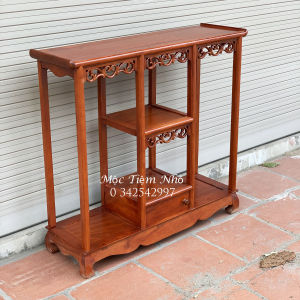 Kệ chữ nhật bày đồ trang trí phong thủy gỗ hương ngang 80 cao 87 sâu 25