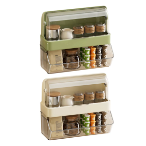 Double Layer Teas Bag Dispenser With Protective Cover Multipurpose Desktop Organizers For Coffee Pods Sugar