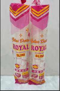 Gelas Plastik Datar ROYAL Bening 18 Oz Slim isi 50 pcs / Cup Es Teh / Cup Jus