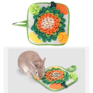 Rabbit Snuffle Toy Enrichment Treat Dispensing Toy Chew Resistant Soft Chew Toy For Rabbit Encouraging Foraging Skill