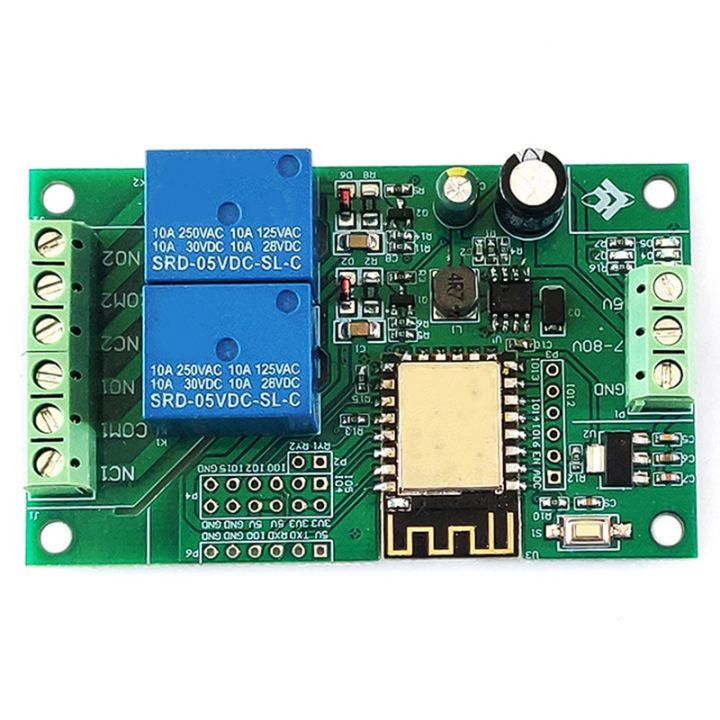 ESP8266 ESP-12F WIFI Relay Module 2CH 5V/8-80V Relay Switch Develop ...