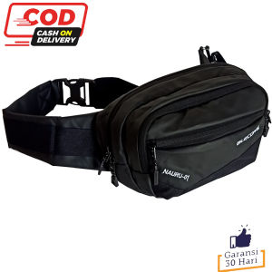3bag shop Promo Cuci Gudang !!! Tas Telempang Anti Air Pria Dan wanita Waistbag Blecons  Anti Air Distro Nauru O1 Black