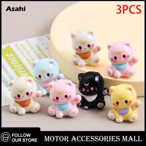 💖💓【Special price】💖💓Asahi Motor ตุ๊กตารูปแมว3ชิ้น ถุงน่ารัก เครื่องประดับรถยนต์บ้านแมวโชคดีขนาดเล็กอุปกรณ์ตกแต่งบ้านแบบทำมือของขวัญของเล่น