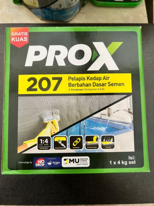PRO-X 207 SEMEN Pelapis Kedap Air 2 Komponen MU Mortar x No Drop isi 4 KG (Semen + Cairan)