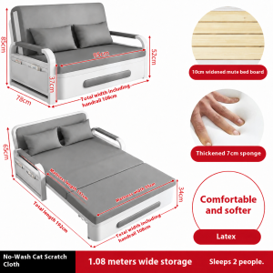 Sofa Bed Foldable Bed Multifunctional Storage Sofa Single/double Sofa Bed【SG Stock】