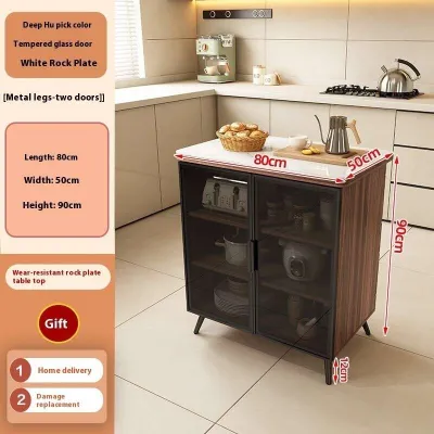 Storage Cabinet Kitchen Cutting Table Multifunctional Operating Household Multi Layer Rack Movable Island