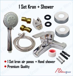 1 Set Kran Shower Keran Mixer Bathtub Kamar Mandi Air Panas Dingin Kran Bathtub Tanam Weater Heater