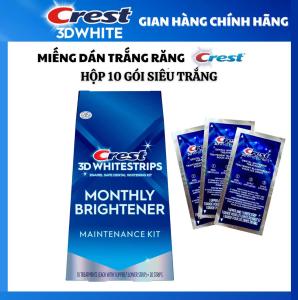 (Fullbox) Hộp Miếng Dán Trắng Răng Crest 3D White 1 HOUR Siêu Trắng Dòng Trắng Cấp Tốc - Hộp Nguyên 10 Gói Dán
