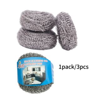 TJ3pcs Large steel wire ball stainless steel cleaning ball does not drop silk strong decontamination rust kitchen scrubber