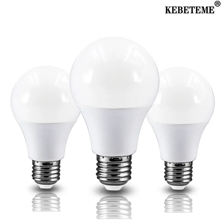 KEBETEME E27 LED Bulb 5W 12W 15W 18W AC 220V-240V Table Lamp Real Power ...