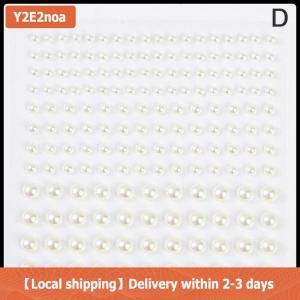 【Local shipping】 1 Sheet Plastic Semi-circular Pearl Decoration Stickers For DIY Face Beauty Makeup Nail Art Cell Phone Hair Accessories